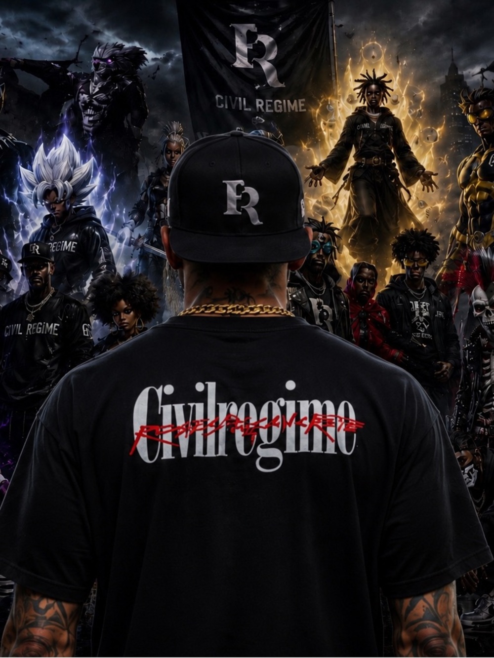 Civil Regime Shirt - Black Short-Sleeve Graphic Tee - Men's Streetwear